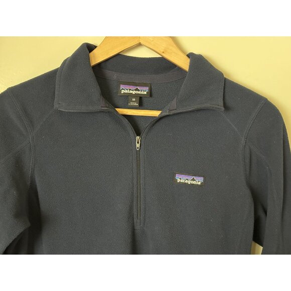 Patagonia Micro D Fleece Jacket Womens XS Blue 1/4 Zip Pullover Lightweight - Picture 2 of 10
